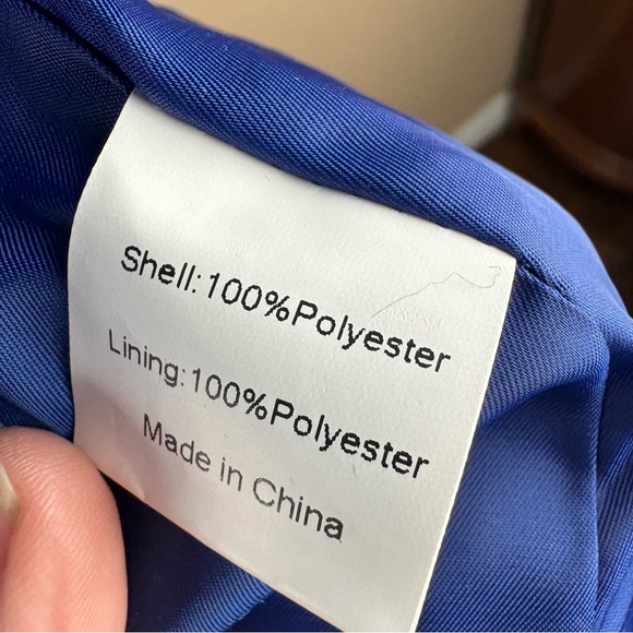 NWT Allegra K Blue Velvet Blazer Women’s size large - Picture 13 of 15